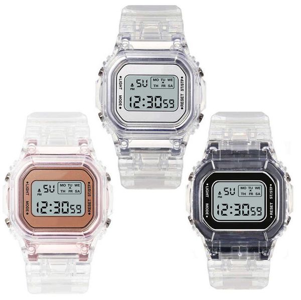 Светодиодные цифровые часы Square Women Watches PCV F91W Стальные ремешки Watch Vintage Sports Watch Watch Electronic Berst Band Clock7494223