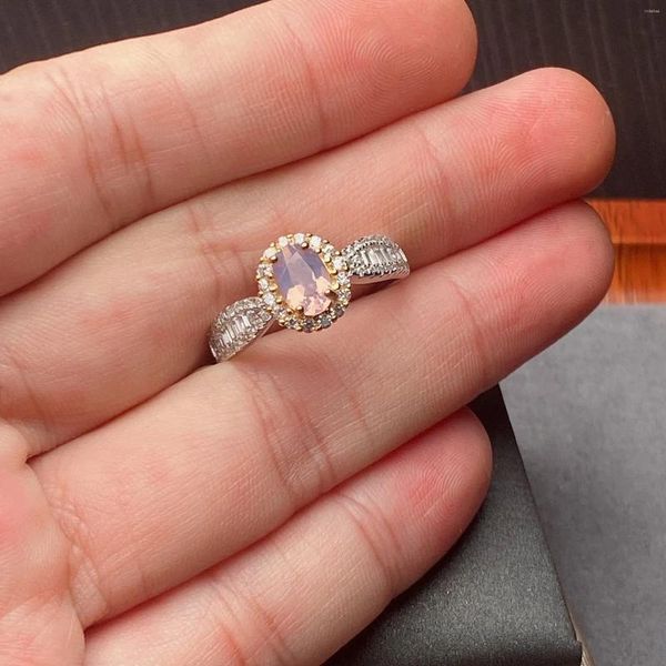 Anelli a grappolo anello di gioielli per gemme per donna con cristallo ametista 5 mm Lady Gift Dating Wedding