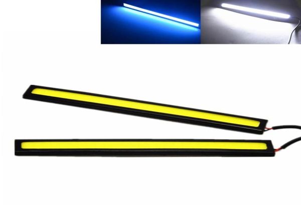 2x 17cm Araba LED Cob Cob Drl Gündüz Çalışma Işık Su Geçirmez DC12V Harici LED Işık Kaynak Park Sis Barı Lamba Beyaz Blue3682082