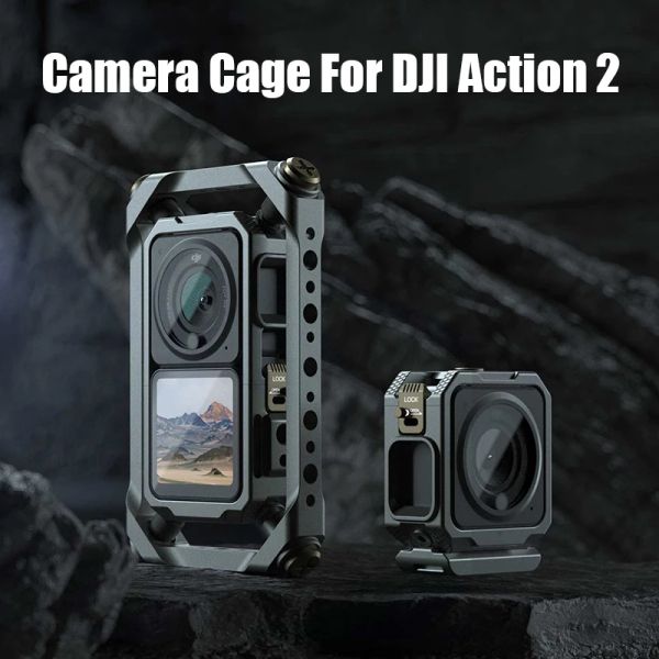 Камеры DJI Action 2 Shock Arscive Camera Camera Aluminum сплав Клеток для DJI Osmo Action 2 Магнитная система системы спортивной камеры аксессуары для камеры