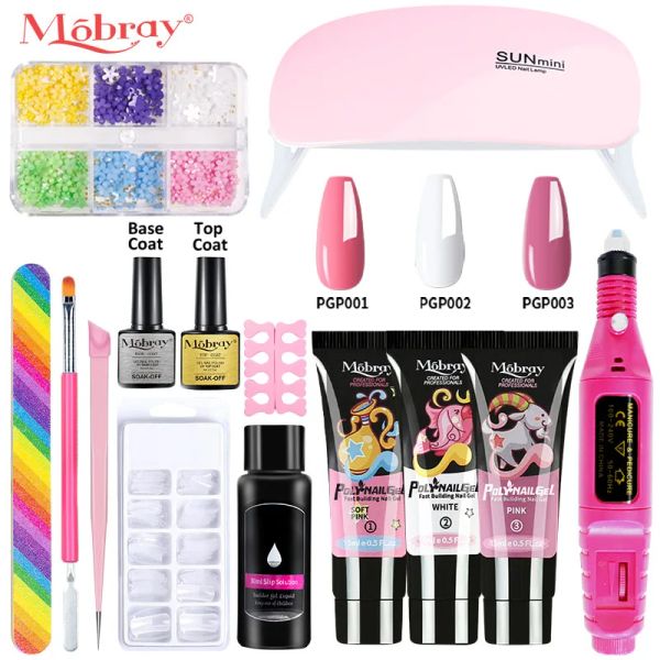 Kit kit kit per unghie gel di estensione con stencil di estensione per dito per dito per utensili per nail art nail art estensione rapida vernice semipermanent