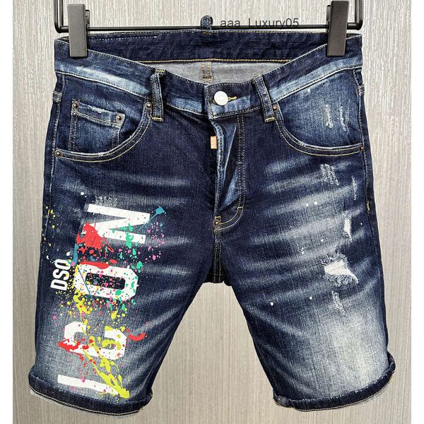 DSQUARED2 D2 DSQ2 Вы Jeans masculinos Designer de luxo curto jeans Skinny Ripped Guy Cara causal Hole Denim Fit Jeans Washed Pant curto 601-1 Dsquares DSQUED 2 1WJ6