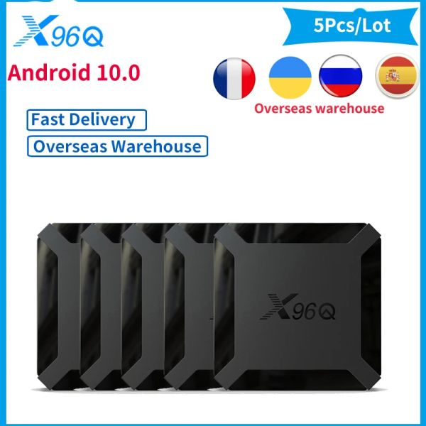 Box 5pcs x96q Smart TV Box Android 10 2.4G WiFi Allwinner H313 Google YouTube Full HD 4K Media Player