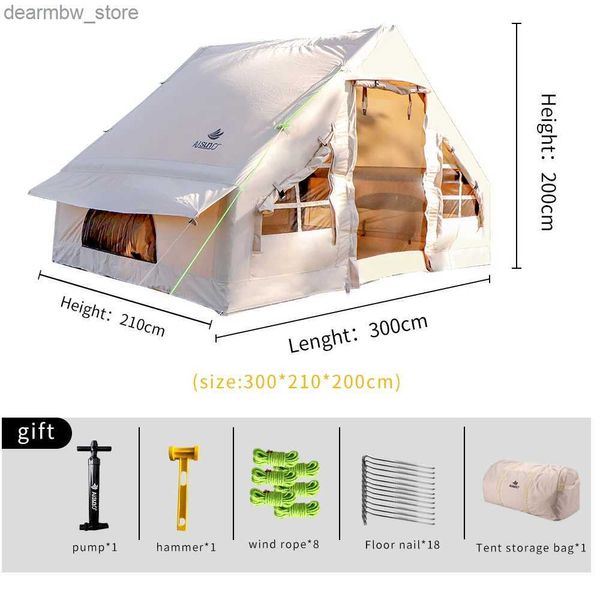 Tendas e abrigos tendas infláveis tendas ao ar livre camping à prova d'água e protetor solar grande espaço para 3-4 pessoas jantares em família L48