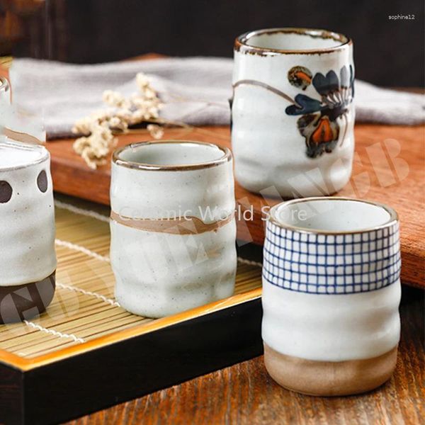 Set di stoviglie da 100/200/300 ml tradizionale cinese in stile retrò Breve tazza di tè in ceramica in porcellana in porcellana da tè tazze da tè da tè
