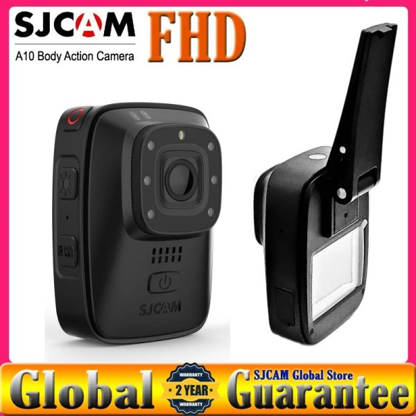 Câmera SJCAM A10 Câmera de aplicação da lei portátil Câmeras de corpo vestível Ircut B/W Switch Night Vision Laser Lâmpada Câmera de ação infravermelha