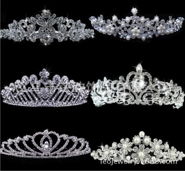 Luxus funkelndes Strasskristall Hochzeitsfeier Prom Homecoming Crowns Band Prinzessin Bridal Tiaras Hair Accessoires Fashion7289318