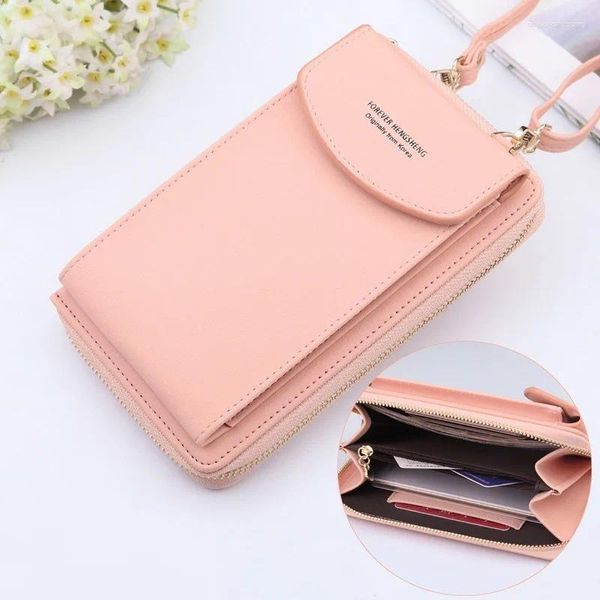 Borse a tracolla 2024 Women Wallet Cell Cell Phone Card Though Borse Clutch Fritch Messenger Long cinghie Luxury Bag