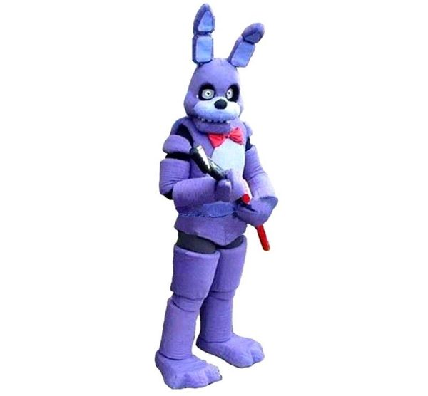 Cinco noites no Freddy FNAF Toy Toy Creepy Purple Bunny Mascot Costume Terno Halloween Vestido de aniversário de Natal Tamanho adulto Blue Fox 00345425013