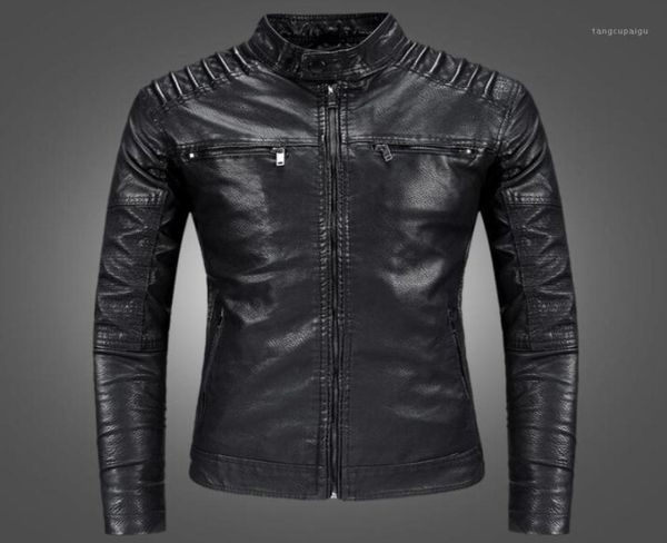 Giacca da motocicletta giacca da motocicletta giacca da uomo nero più velluto addensato vestiti personalizzati Jaqueta de Coro Coro Collar Men7431260
