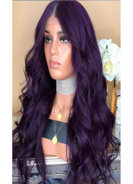 70cm Natural Wig Long Purple Party Cosplay Feminino Cabelo Curly Hair Moda sintética Cabelo ondulado 2M811144769740