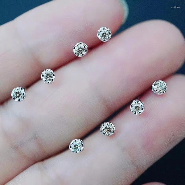 Bolzenohrringe Muzhi Real 18k Gold Diamond rein Au750 Mini Einfache natürliche feine Schmuck Geschenke für Frauen EA040