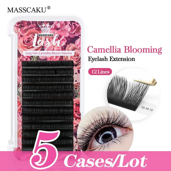 5Case/lotto Masscaku Easy Fan Bloom Eyash Extension Austomatic Flowering Fast Fel Authought Making Volume Lashes Forniture 240403