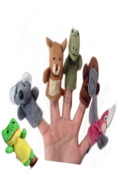 6 Animais Finget Puppets macush macush Velor Animal Puppets Kids Ploth Animal Finger Toys Puppet Pré -escolar Jardim de jardim de infância5437094