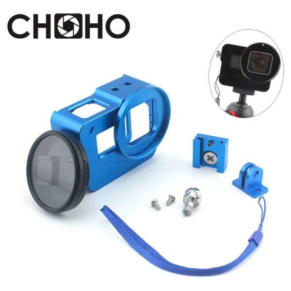 GoPro Hero için Kameralar 5 6 7 Siyah Çerçeve Konut Kılıfı Kabuğu + UV Filtre CNC Alüminyum Alaşım Sert Koruyucu Kafes Go Pro Aksesuarları