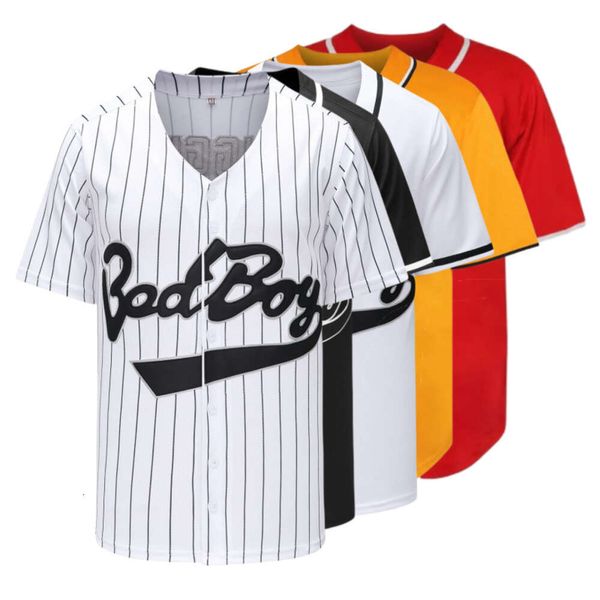 Polos maschile Bad Boy Biggie #10 Baseball Jersey Mens Sport Sports Outdoors Hip Hop Party Tops Shirt Shirt Cuci