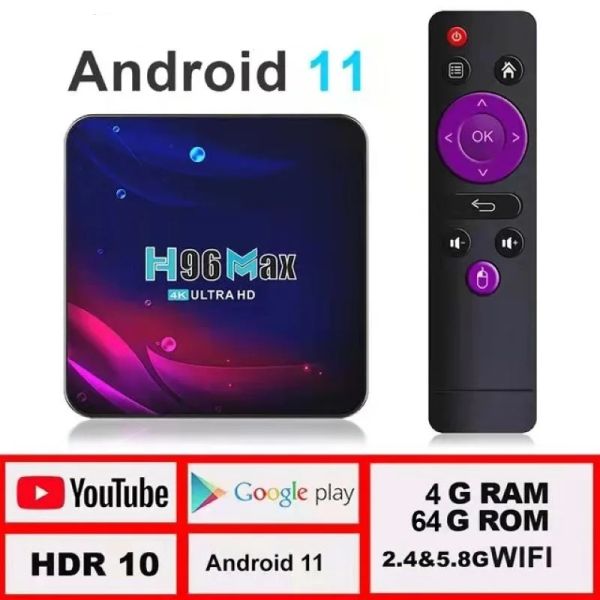 Box 2022 H96 MAX V11 RK3318 Smart TV Box Android 11 4G 64GB 32GB Android TVBox 4K 5G WiFi YouTube Media Player H96Max SET TOP Box