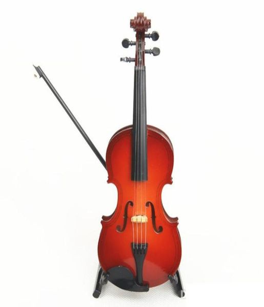 Hölzerne Mini -Instrument Geigendekoration Holz Mini Geigenspielzeug 14cm6696420