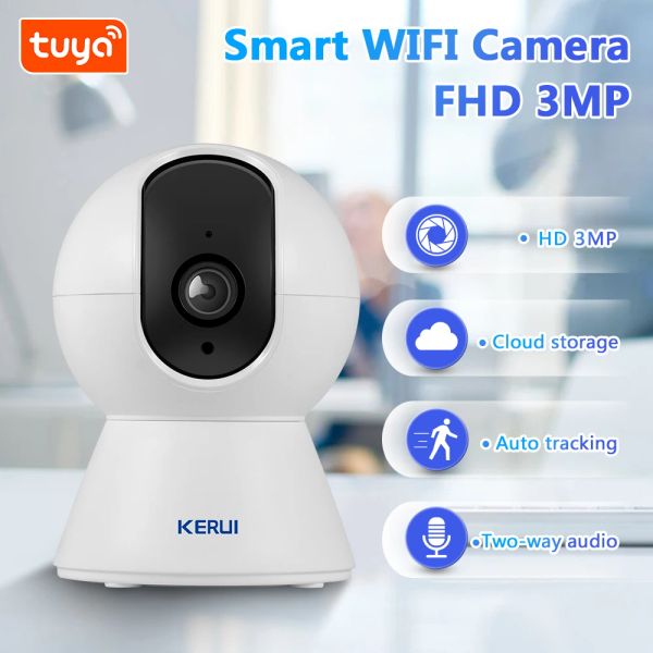 Kameras Kerui 1080p 3MP 5MP Tuya Smart Mini WiFi IP -Kamera Indoor -Sicherheit Home CCTV Überwachungskamera Auto Tracking