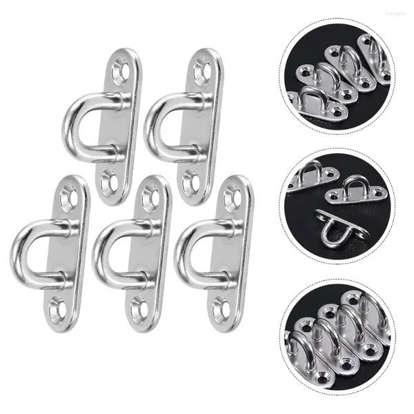 Haken 5pcs Edelstahlpolster Augenplatte U längliche Decken Haken Schraube Augen Hügel Metall Stapelring Marine für den täglichen Gebrauch