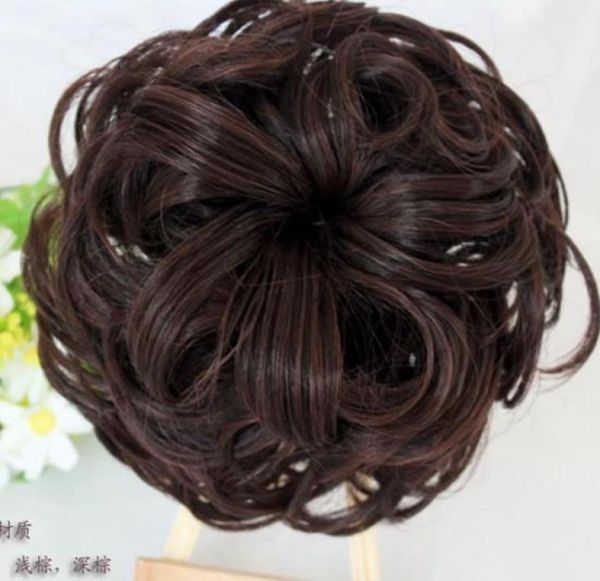 pães de cabelo sintéticos da moda feminina Flores Chignon Penas de cabelo Fácil de usar 4Colors8778114