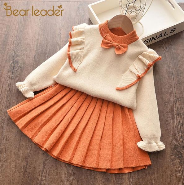 Bear Leader neonate Girls Dress Warm Winter Inverno Autunno Nuovo bambino a maglia per bambini Tops per bambini per bambini Abiti da ragazza