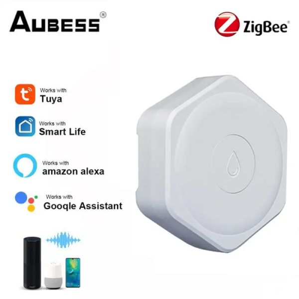 Detektor Zigbee Tuya Wasserlecks Sensor SmartLife App Steuerelement Hochwasserdetektor Smart Home Leckwassersensor Sicherheit Alarmsystem