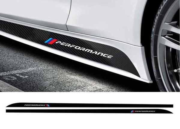 Carreira de carro de carro de carro Salia lateral Tiras de tiras de adesivo para BMW M Desempenho para BMW Motorsport Black Carbon Fiber Decals 3D 5D Exterior D8025966