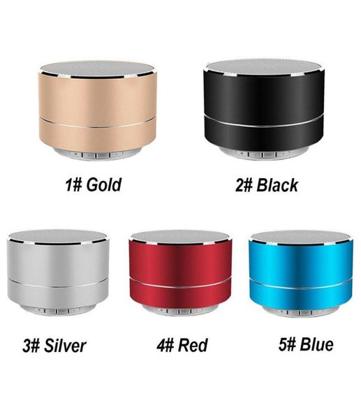 Mini alto -falantes portáteis A10 Bluetooth Speaker Event Supplies Wireless Hands com FM TF Card Slot LED Player Audio Player para M3050376