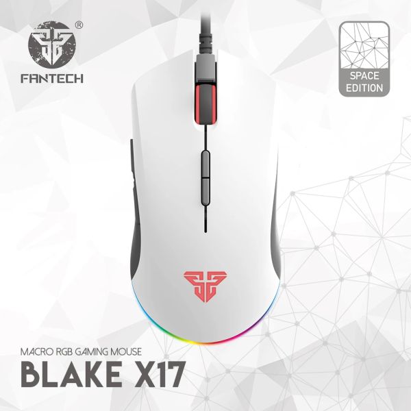 Пятки Fantech x17 Gaming Mouse Pixart 3325 10000DPI 7 кнопка RO RGB Wired Gamer Gamer Ergonomic Mice для мышей FPS FPS