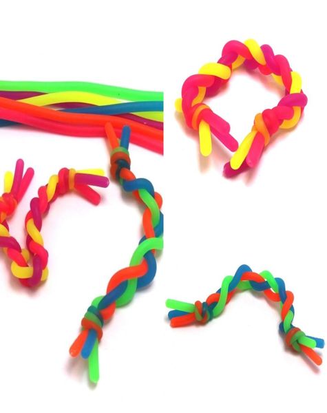 Corde di noodle corde giocattoli sensoriali per bambini adulto areact colla flessibili corde in stringa elastica imbracatura neon 19cm H222028045262