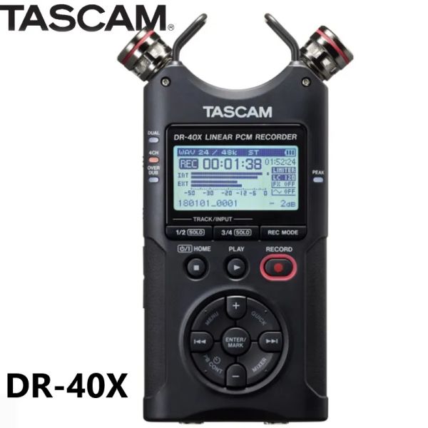 Gravador Atualizado Tascam DR40X DR40X Portátil Versátil Four Track Audio Recorder Digital Pen Entrevista Recorder USB Audio Interface