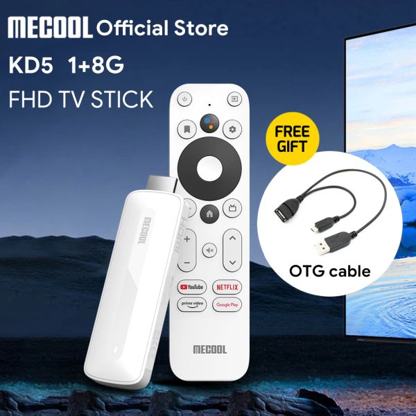 Box Mecool KD5 Android 11 TV Stick con Amlogic S805X2 BT 5.0 WiFi 2.4G/5G 1+8G con Google certificato Mini Player Mini molto veloce