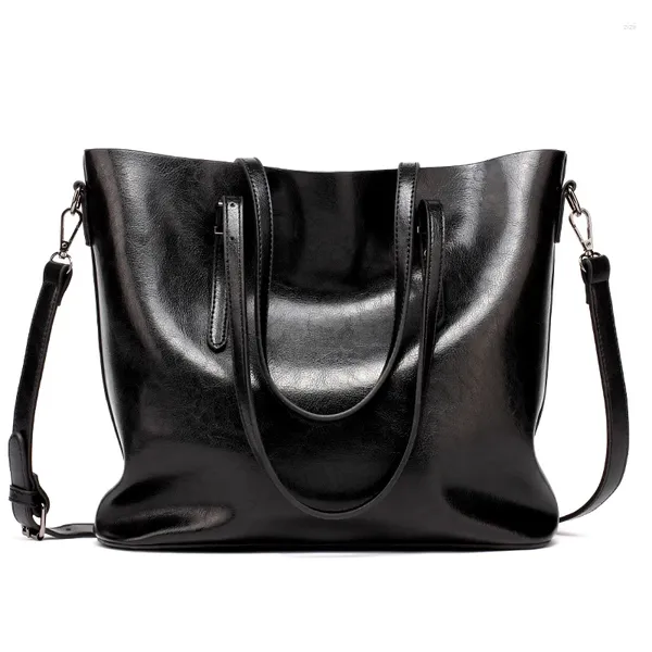 Bolsa de couro para mulheres bolsas de couro Pu Tote feminino grande fêmea bolsas de ombro femininas femininas femme saco Um vermelho marrom preto marrom