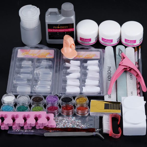 Kits kit de acrílico completo kit de acrílico em pó de manicure Acessórios para unhas Glitter Powor Decoração de unhas Kit de ferramentas de unhas de unhas
