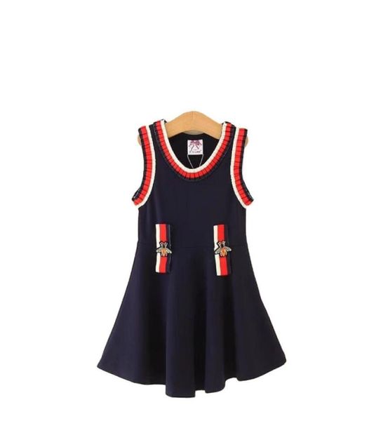 Girls Ape da abbigliamento a strisce nastro a strisce estate nuovi bambini abiti di cotone abito designer abiti per bambini A33601138582