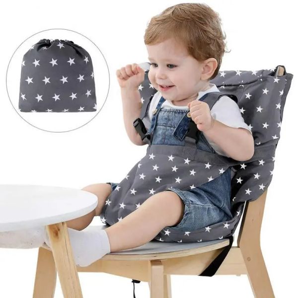 Jardim portátil Kids cadeira de cadeira de bebê viagens dobráveis laváveis refeições infantis altas capa de capa de capa de segurança cinto de segurança alimentação de bebês cuidados