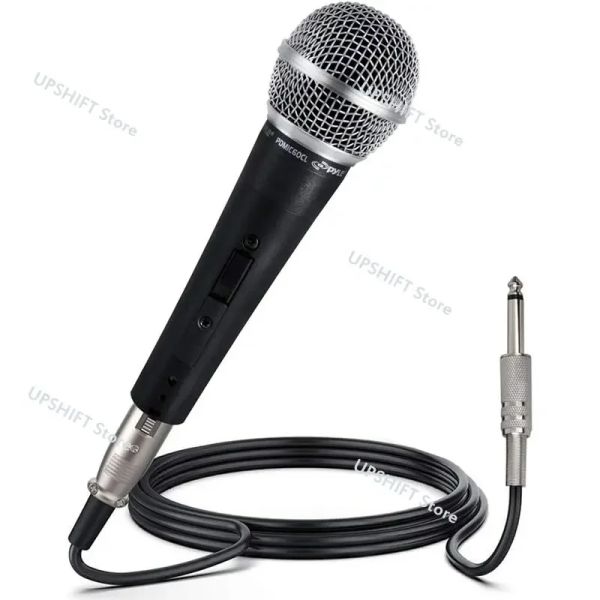 Microfones Microfone vocal Dinâmico Profissional, Microfone de Karaokê de Karaokê de Handheld de Bobina Dinâmica Com Cabo de Audio On/Off Switch
