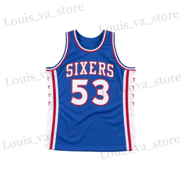 Camisetas masculinas Novo tanque tampo 76ers Justiça de fã de fã de camisa de fã de camisa de fã Jersey Jersey Summer Sweatwicking Top Top Hot Selling T240408
