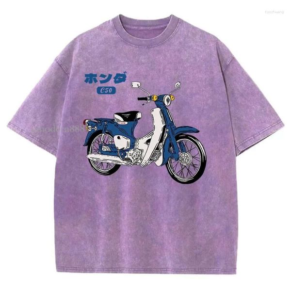 Herren T-Shirts Klassiker Super Cub C50 Motorräder gedruckt T-Shirt Man Streetwear Vintage T-Shirt Fashion Lose T-Shirts Baumwollmänner Flyword123