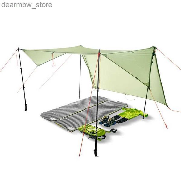 Tende e rifugi in fiamme credo a doppio lato silicio con rivestimento ultra chiaro 20d nylon alteo all'aperto alteo da spiaggia professionale da sole da spiaggia oudoor rainfly l48