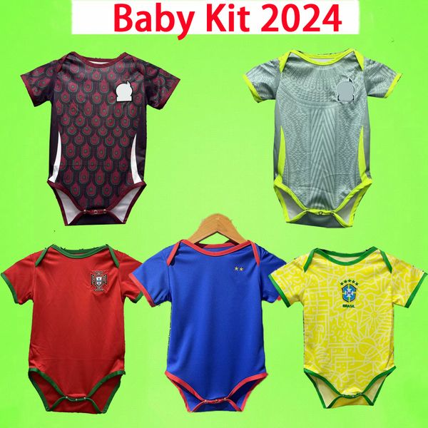 2024 Baby Kit Mexiko Fußballtrikots Brasilien Set Kids National Team 24 25 Fußball-Shirt Kind 6-18 Monate Sohn Jungen MAILLOT DE FOOT BRASIL Home Französisch weg