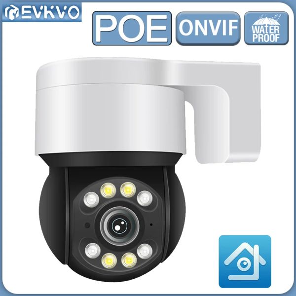 Lens Evkvo 5MP POE PTZ Камера на открытом воздухе двухстороннее звуковое цветовое ночное видение камера AI обнаружение человеческого наблюдения IP -камера Icsee