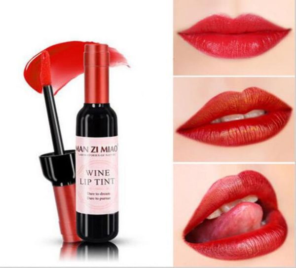 Новое прибытие вино красное корейское стиль губ розовая губа для женщин Макияж жидкий помада губ глянец красные губы Cosmetic7780421
