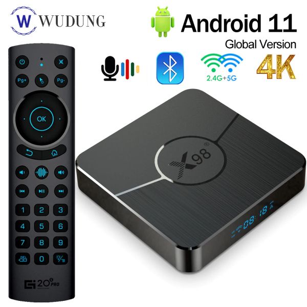 Box X98 Plus TV Box 2.4G 5G Dual WiFi BT5.0 Amlogic S905W2 Квадратный Android 11 4G 64G H.265 AV1 Media Player 4G 32G USB SET Top Box Set Top Box