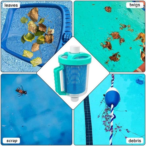 Garrafas de armazenamento piscina kit de gatilho de folhas de lapidador profissional de grande capacidade com cesta de malha