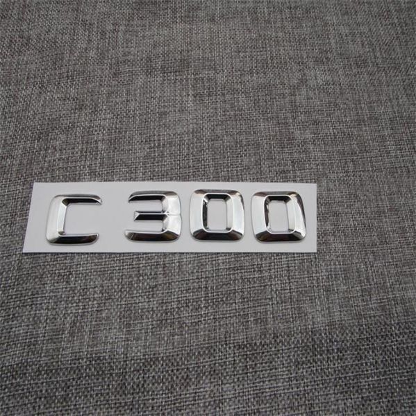 Crome ABS Plastic Plastic Trunk Lettere posteriori Emblema Emblema Emblema Adesivo per decalcomanie per Mercedes Benz C Classe C3008761563