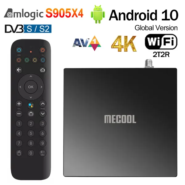 Box Mecool KT1 DVBS2 Smart TV Box Amlogic S905X4B Android TV 10 DVB S/S2 SET Top Box 2GB 16GB 2.4G/5G Dual WiFi BT4.2 Media Player