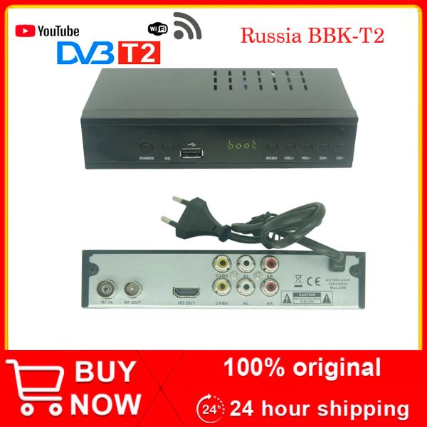 Caixa Rússia Espanha Itália DVB T2 TV Box Wi -Fi USB Full HD 1080p DVB T2 Tuner TV Box Satellite TV Tuner DVB T2 Manual embutido