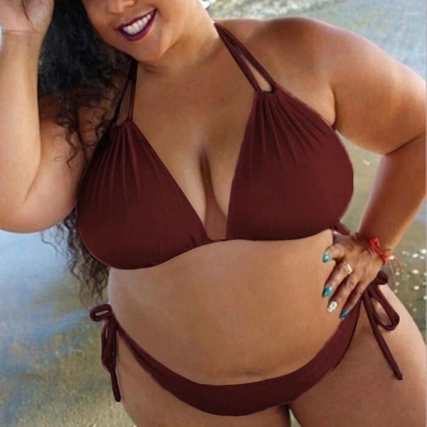 Frauen Badebekleidung Womens Badeanzug Solid Plus Size Push Bikini gepolstert Badeanzug Eingerichtet Schwimmen große Größen sexy Hawaii